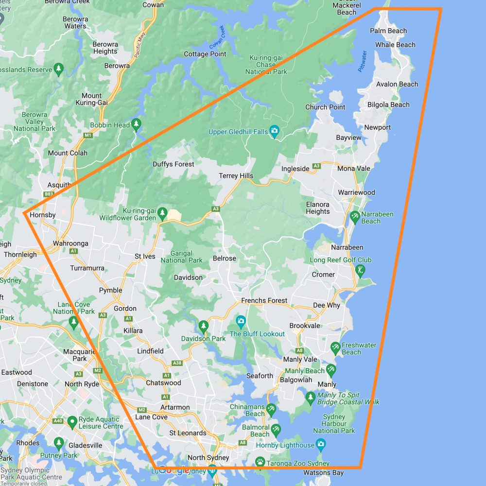 Northern Beaches & North Shore Map2